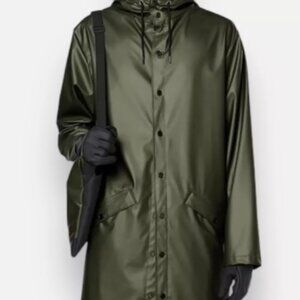 NWT Rains Evergreen WATERPROOF Long Raincoat UNISEX SIZE